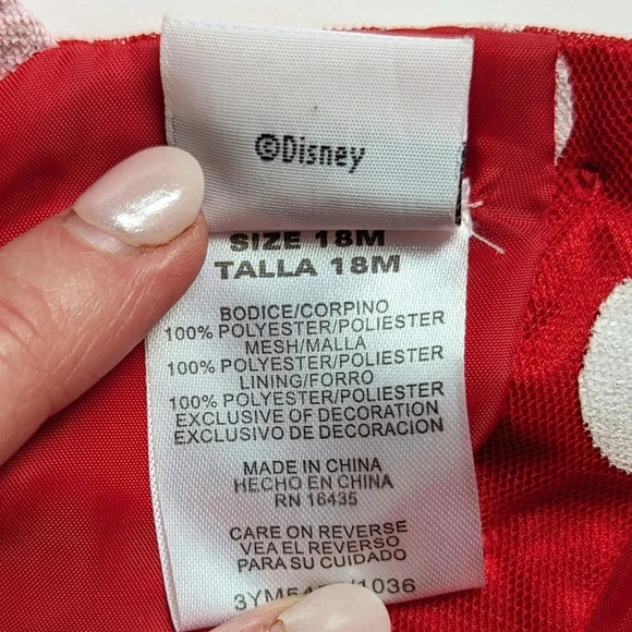 Disney Minnie Mouse Classic Red Polka Dot Party Dress – 18 Months - Picture 11 of 12